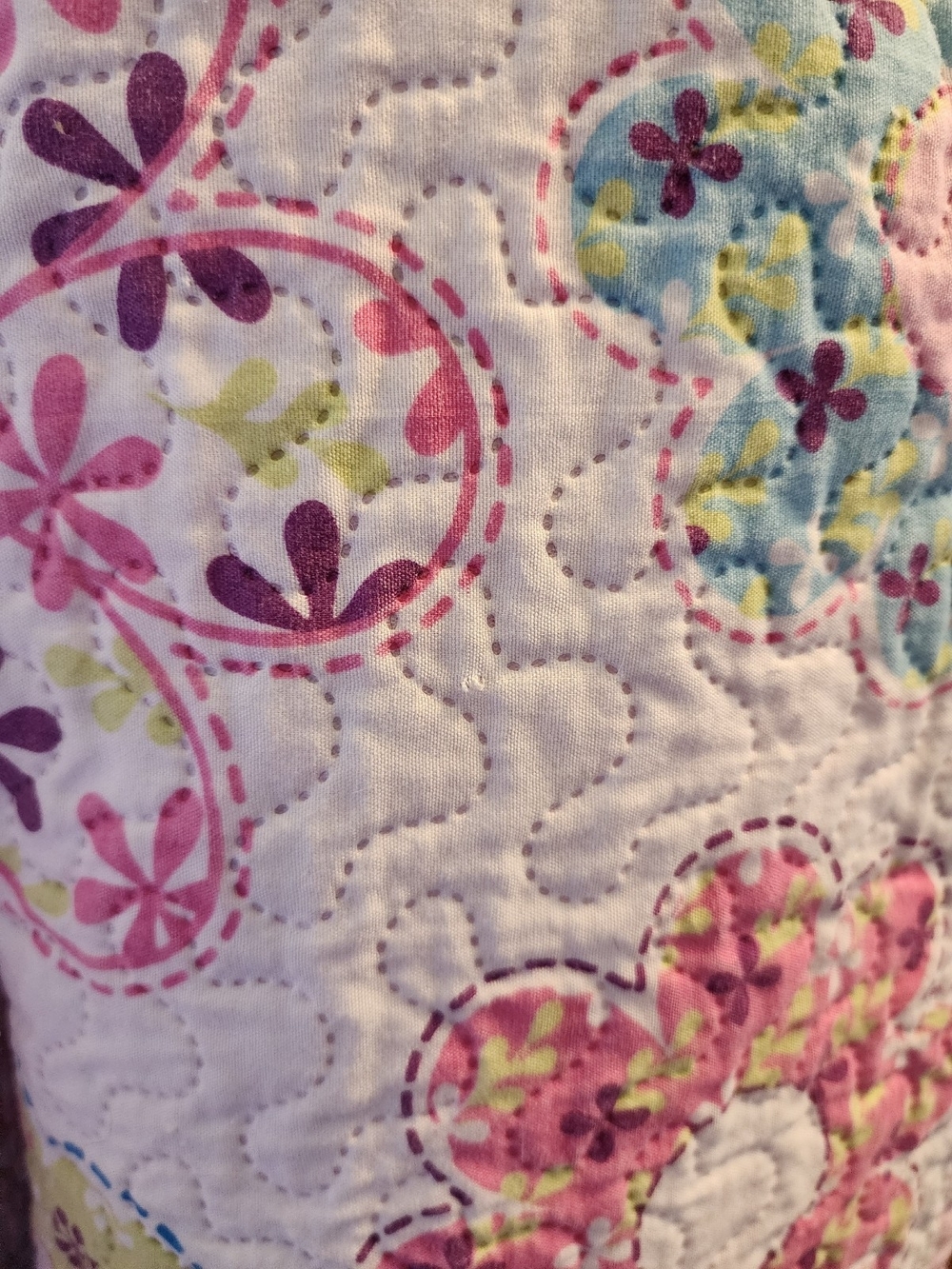 Repurposed Quilt Floral Patchwork Jacket Light Pink Lightweight Boho Vintage - Picture 7 of 12